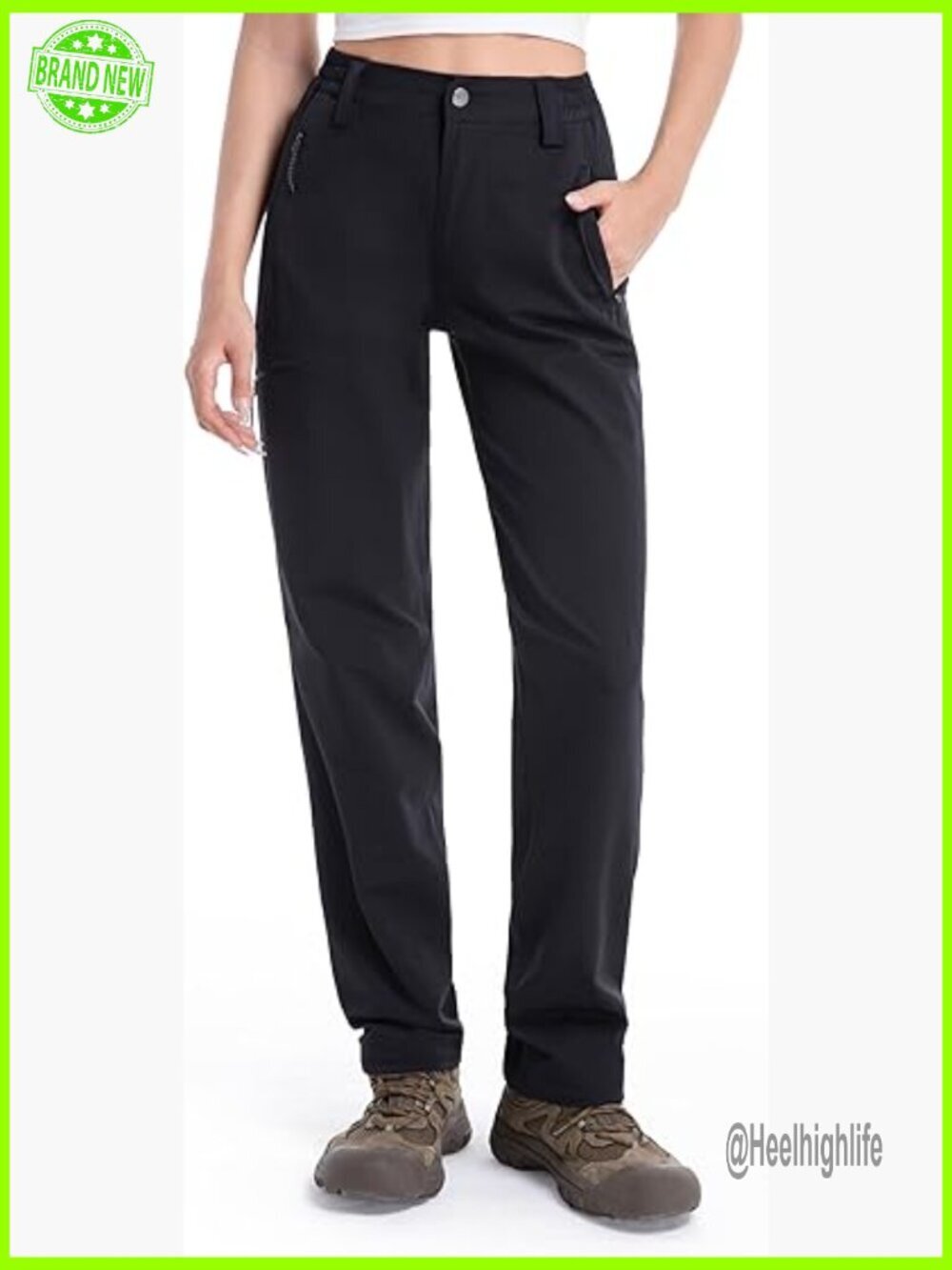 Women's Quick Dry Hiking Pants Water Resistant Cargo Pants with Zipper Pockets